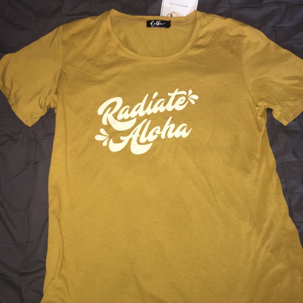 Hawaiian T-shirt mustard yellow (Dolkii Hawai’i)